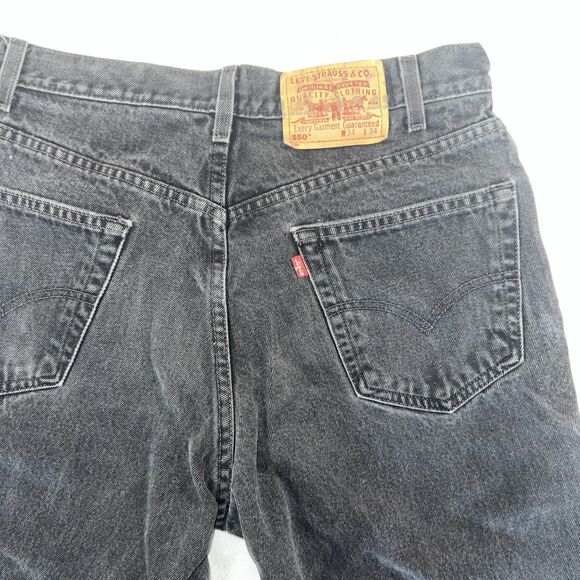 Vintage 90’s Levi’s 550 Men’s Jeans 34x33 Black Charcoal Relaxed Fit - Picture 1 of 8